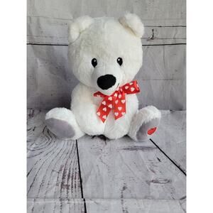 American Greetings White Teddy Bear Plush Valentines Day Heart Stuffed Animal